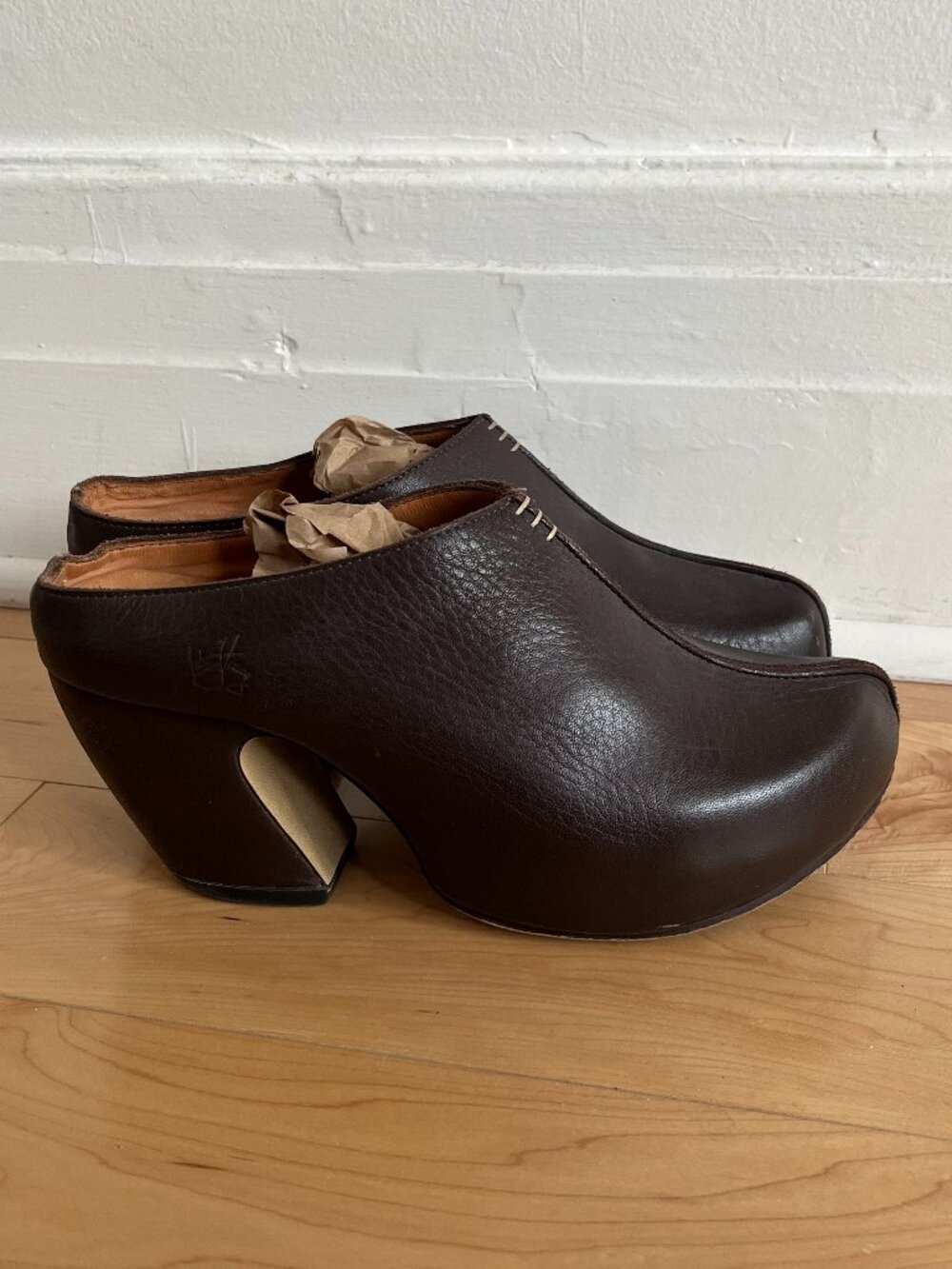 John Fluevog Leather Scout Mules - discontinued